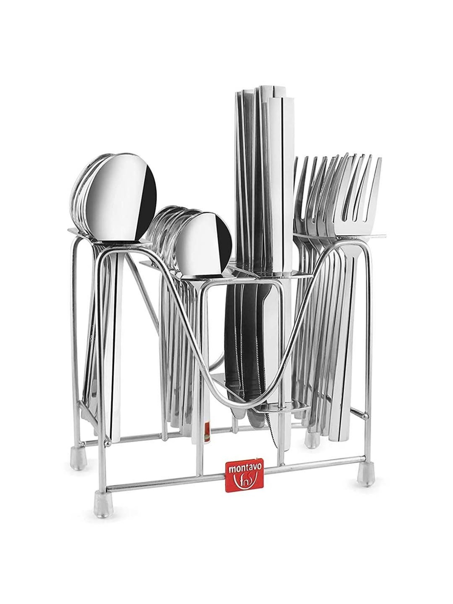 FnS Nile Silver Stainless Steel Cutlery - Set of 24