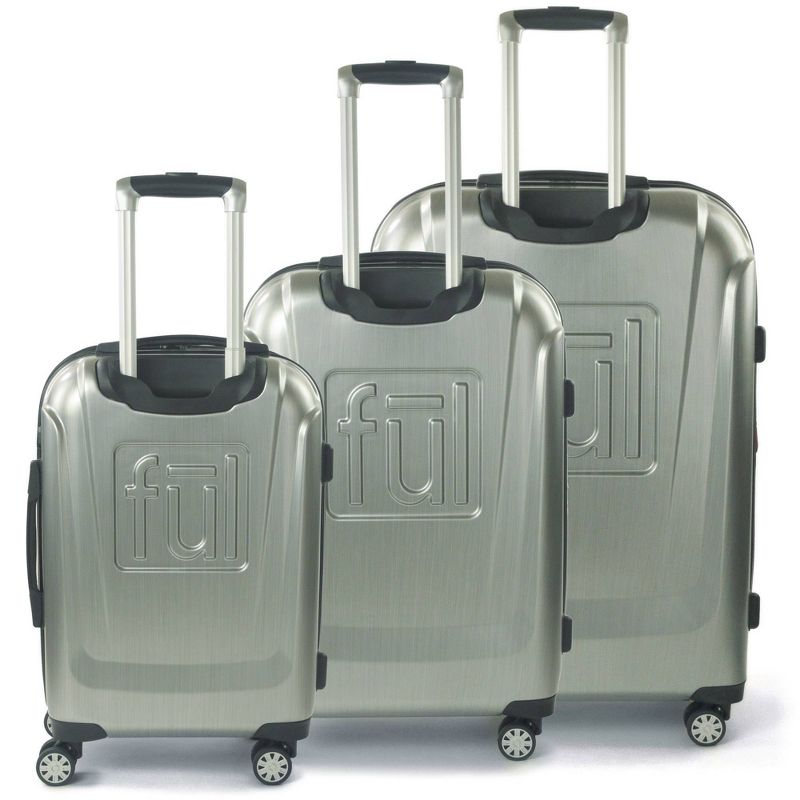 FUL Disney Mickey Mouse Textured 3pc Hardside Spinner Luggage Set - Silver
