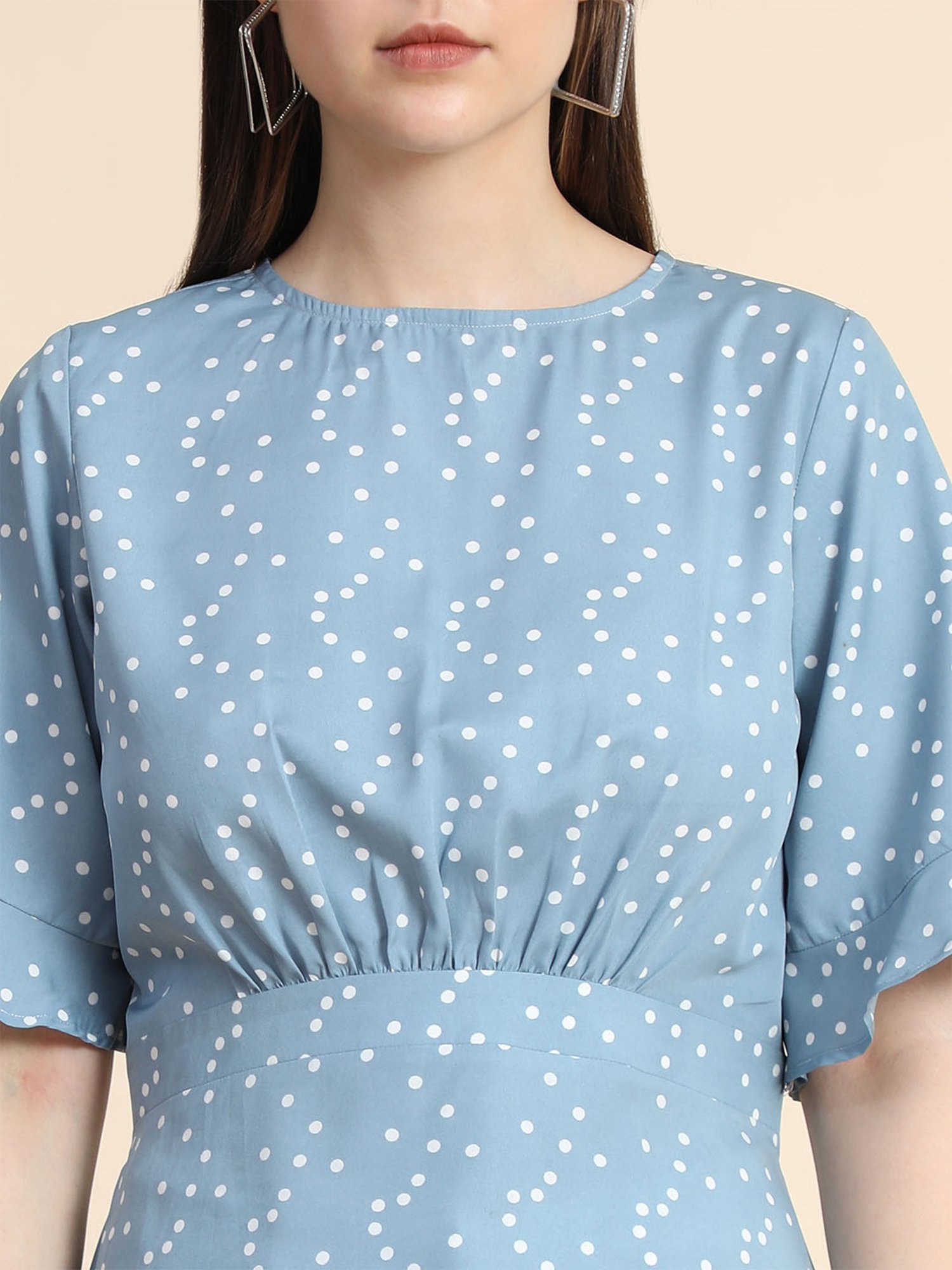 KERI PERRY Powder Blue Printed Top