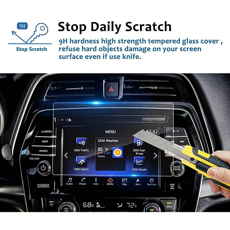 Nissan Maxima Murano 8 Inch 20162018 Car Navigation Screen Protector Glass 9H Tempered Glass Center Touch Screen Protector Against Scratch High Clarity
