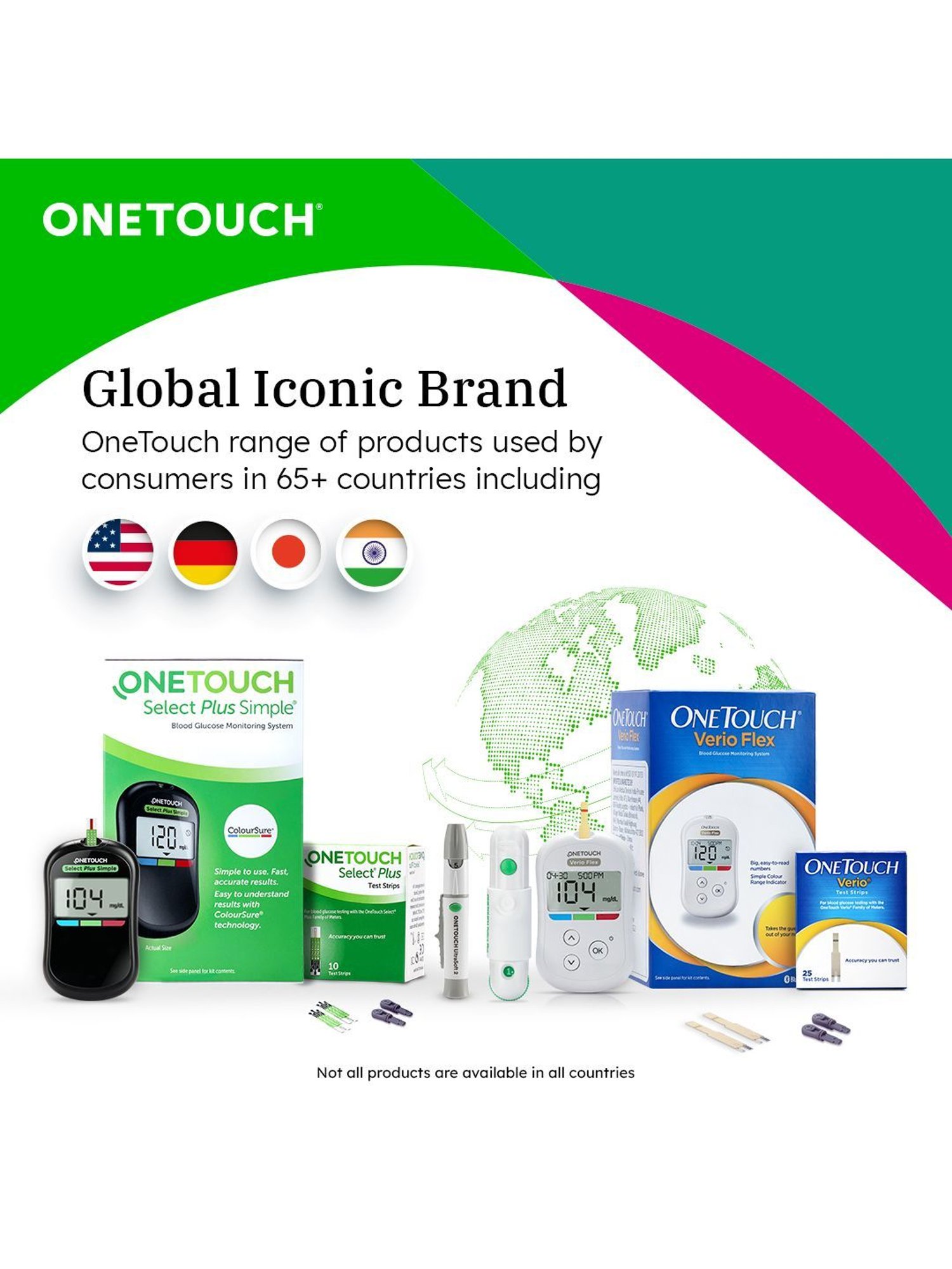 OneTouch Select Plus Simple glucometer | FREE 10 Test Strips + 10 Lancets + 1 Lancing device