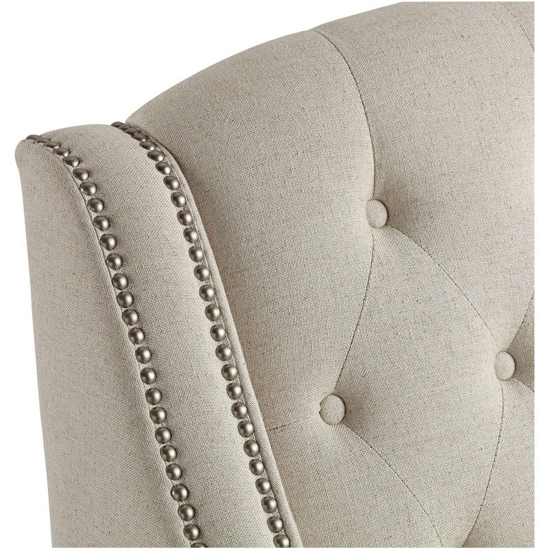 55 Downing Street Tivoli Beige Linen Tufted Armchair