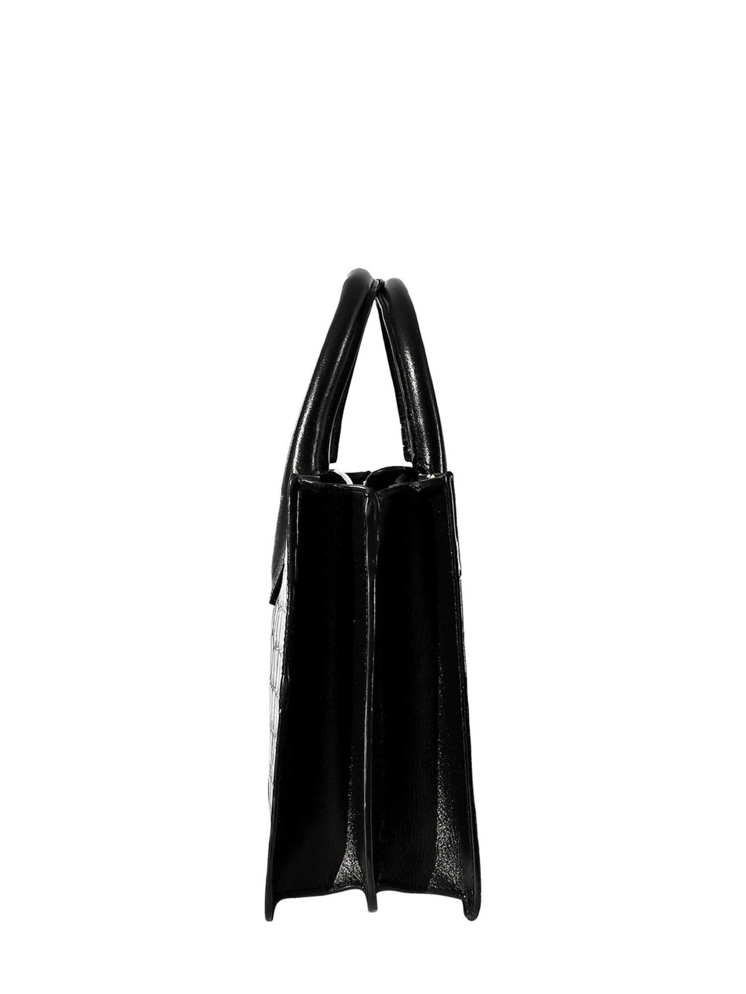 Eske Noah Black Textured Leather Large Satchel Handbag