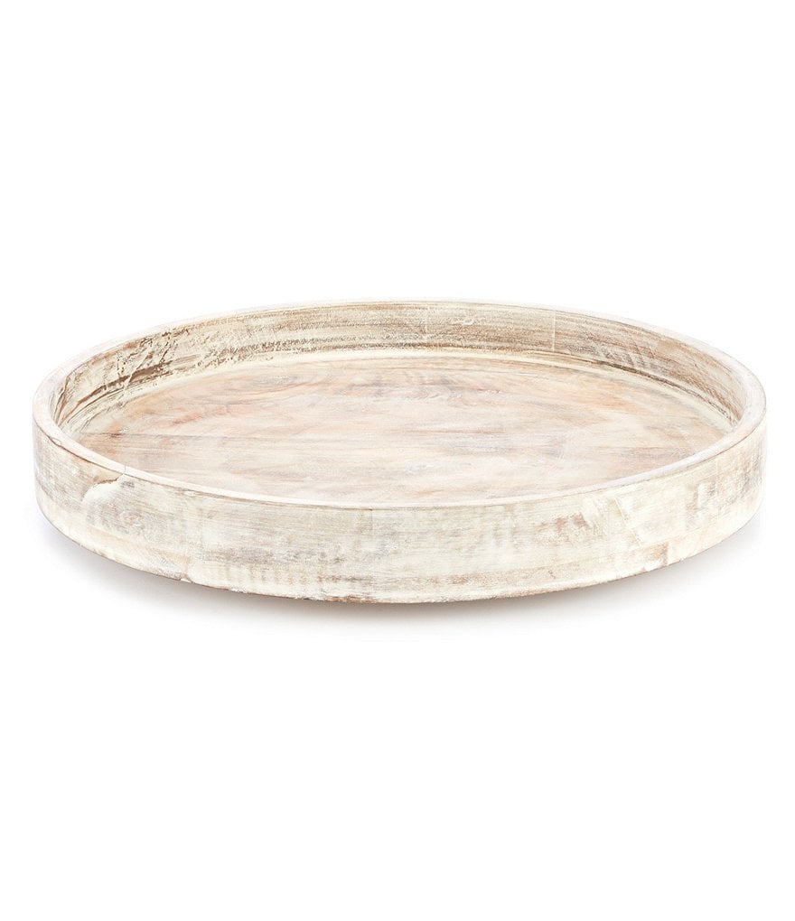 Southern Living Festive Fall Collection Burnt White Washed Lazy Susan