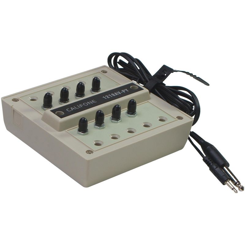Califone 1218AV-PY Eight Position Jackbox with Volume Control, Beige