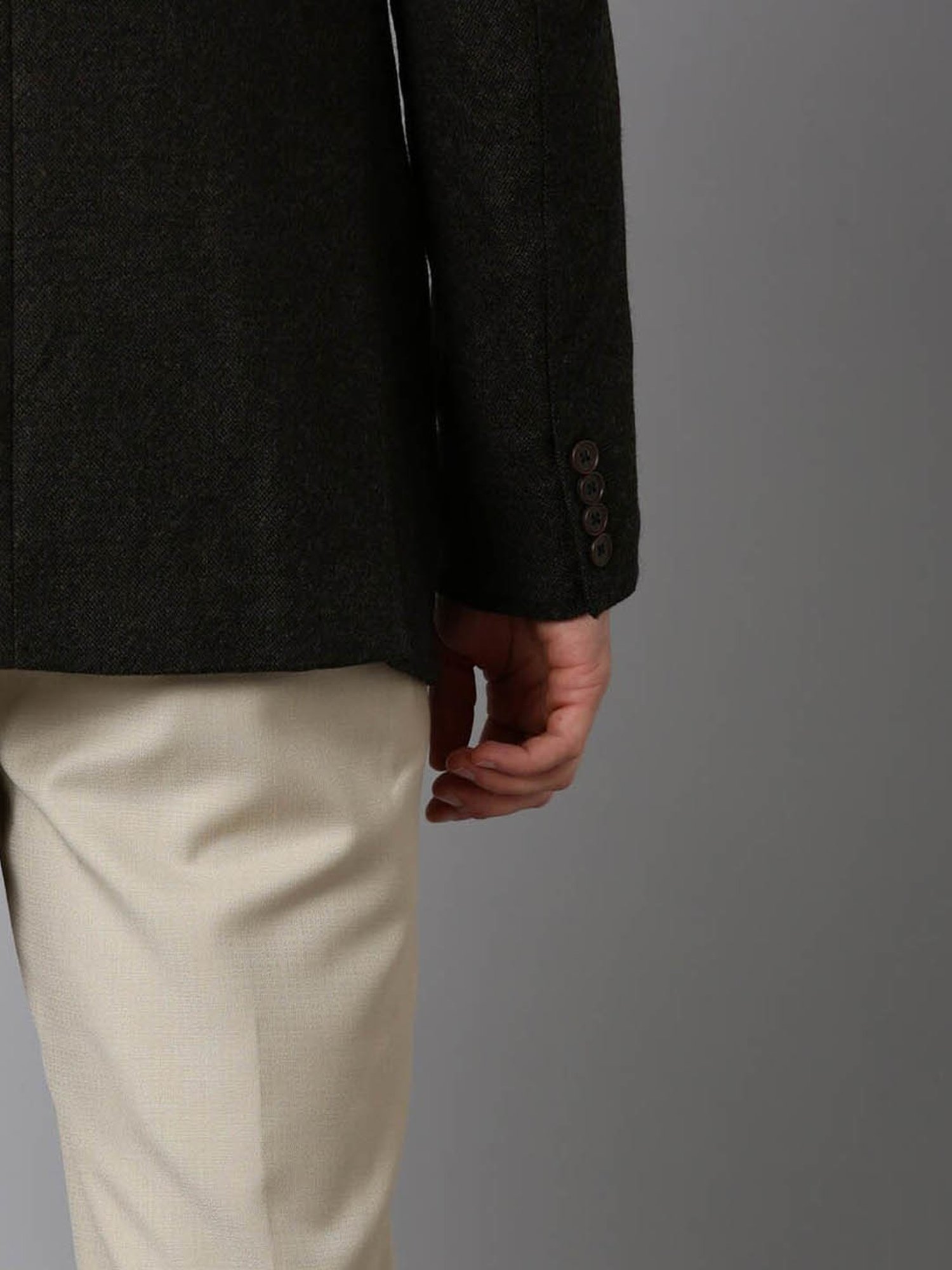 Luxure by Louis Philippe Metal Brown Slim Fit Blazer