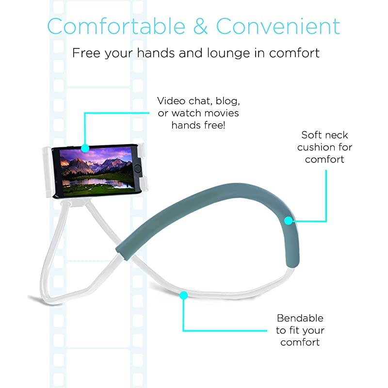 Phone Neck Holder Gooseneck Lazy Neck Phone Mount to Free Your Hands Compatible with Apple iPhone Android Smartphone