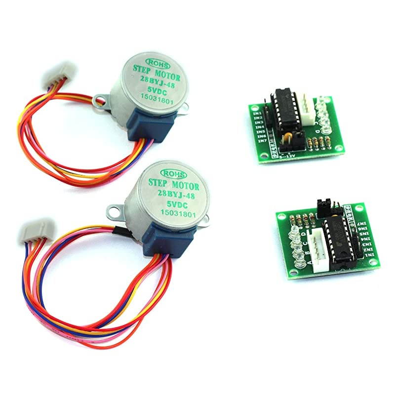 2Set 28BYJ48 DC 5V Geared Stepper Motor + ULN2003 Driver Test Module Board for Arduino