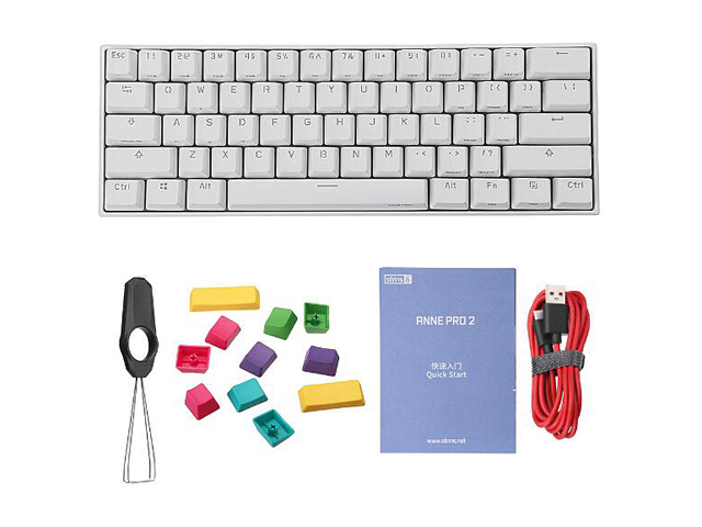 Anne Pro 2 60% Mechanical Keyboard Wired/Wireless Dual Mode Full RGB Double Shot PBT - Brown Switch