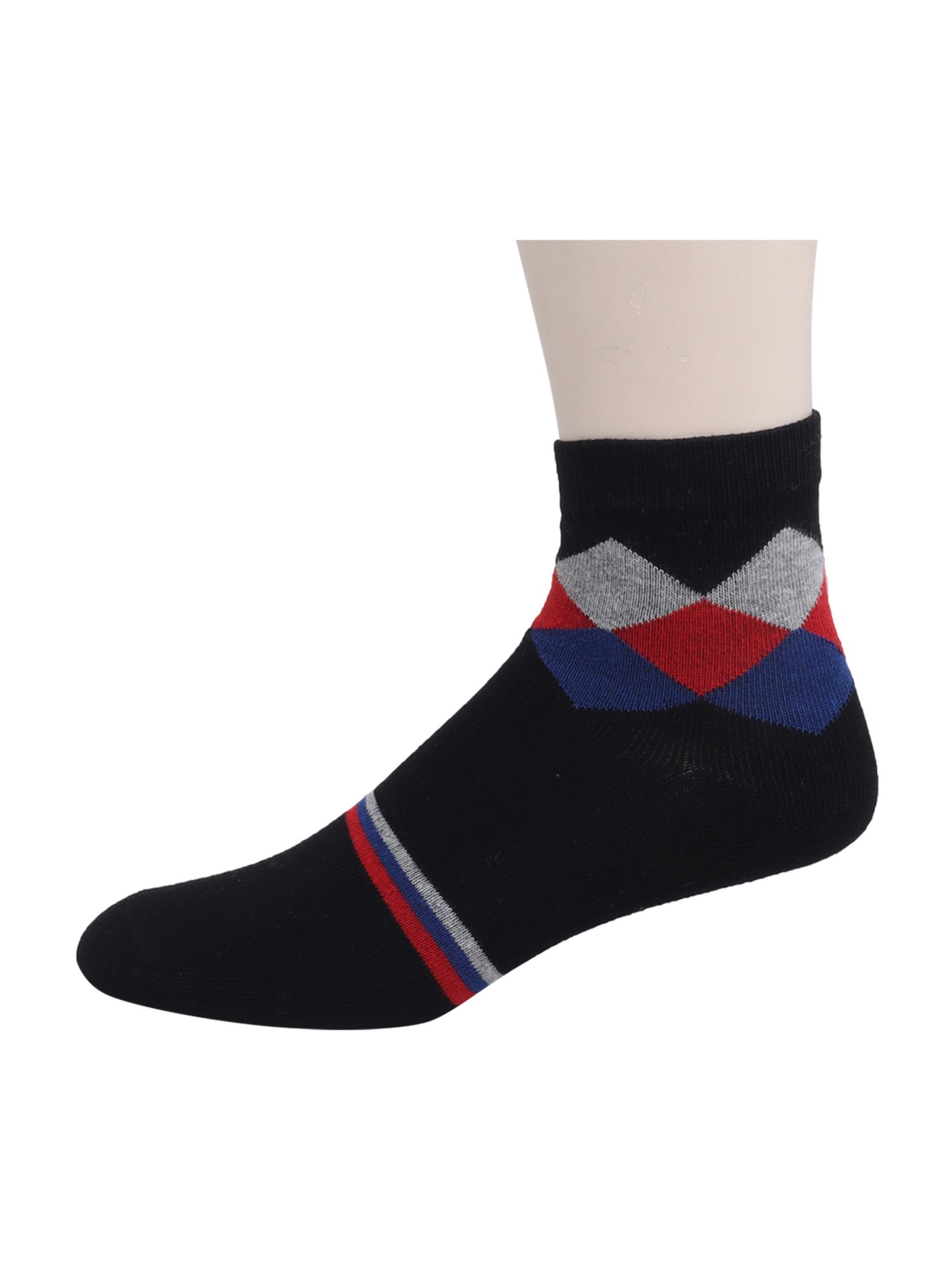 Sokker Multicolor Cotton Checks Socks - Set of 3