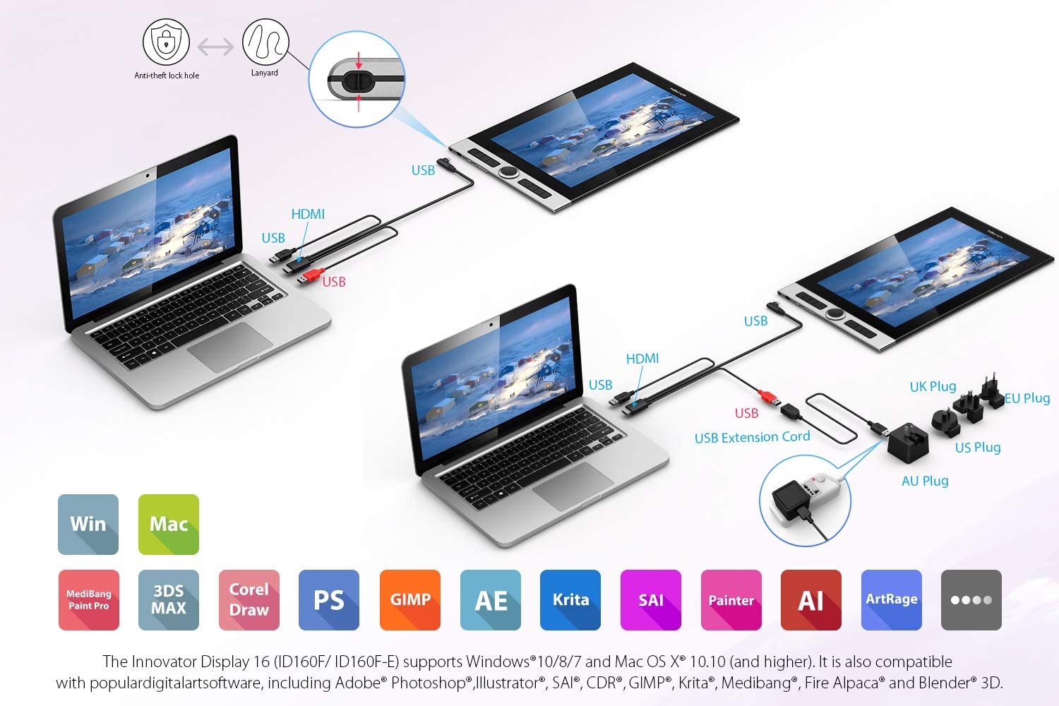 XP-PEN Innovator 16 Pen Display 15.6 Inch Drawing Monitor Full-Laminated Technology Graphics Monitor with Tilt Support Passive Pen and 8 Customizable Shortcut Keys(Supports 92% Adobe RGB Color Gamut)