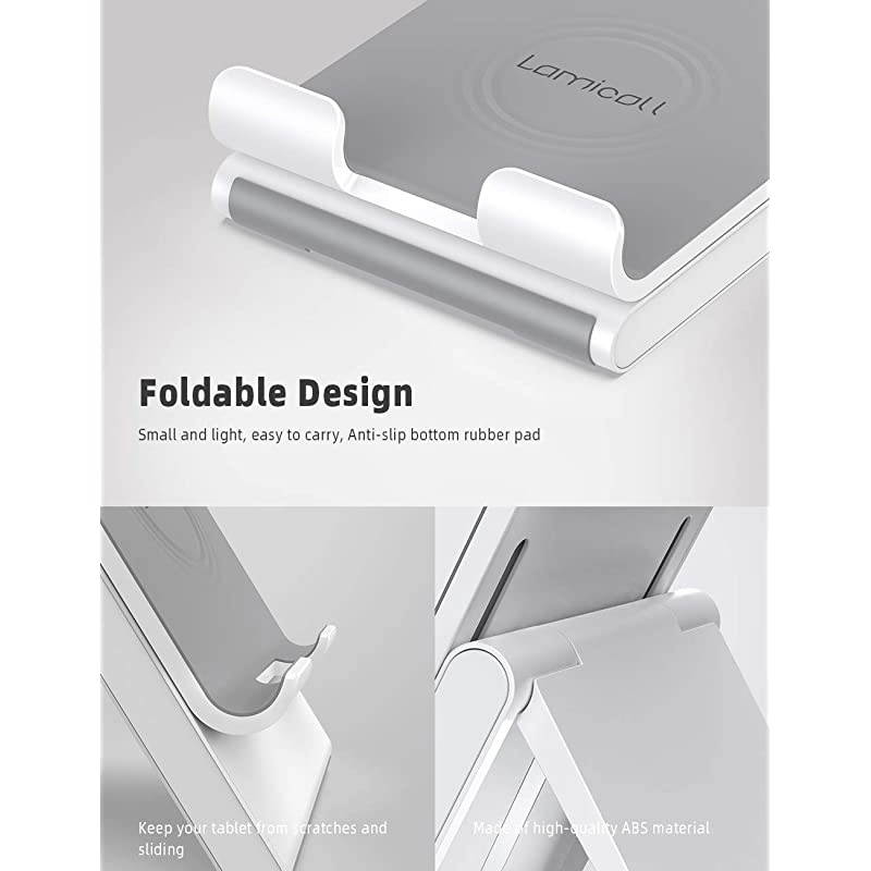 Adjustable Tablet Stand Holder - Foldable Desktop Stand Charging Dock for Desk Compatible with iPad Air Mini Pro 9.7,12.9, Phone 11 XS Max XR X Plus Samsung S10 S9 S8 Smartphones(4-13&rdquo;)