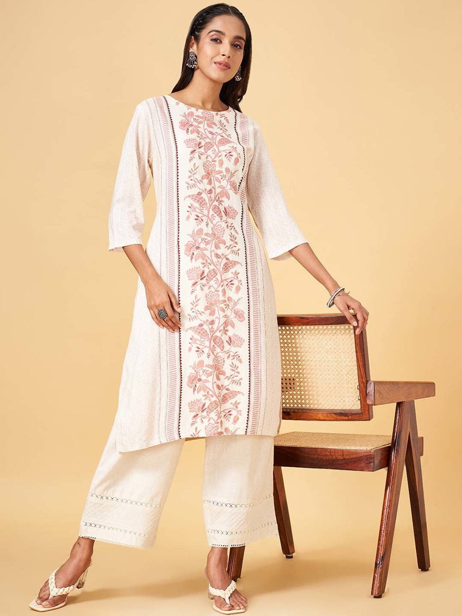 Castle Black Embroidered Palazzos