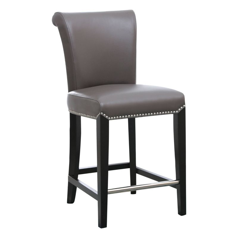 Aurora Leather Counter Height Barstool Gray - Abbyson Living