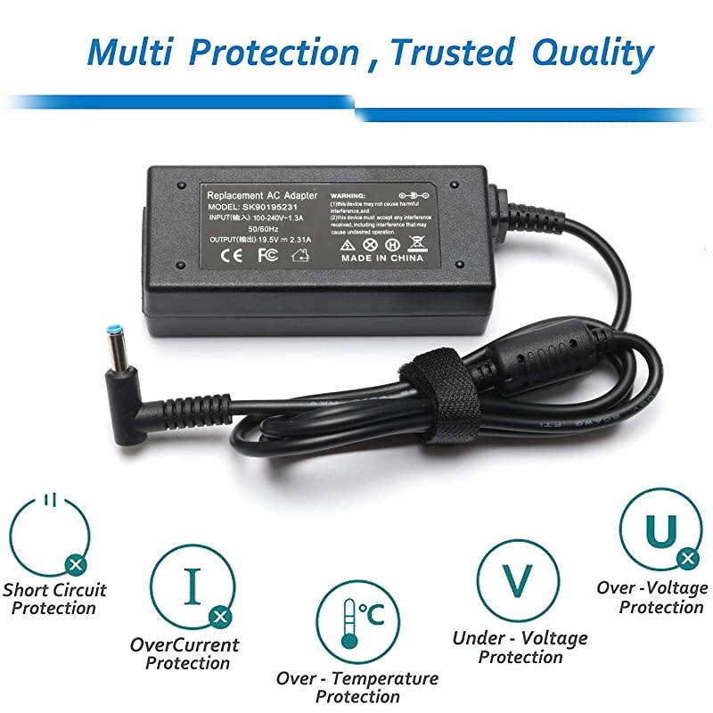 45W 195V 231A AC Adapter Laptop Charger for HP Pavilion x360 15f272wm 15af131dx 15ba009dx 15ba079dx 15f387wm 15ba113cl 15db0015dx 15bw053od 15bw032wm 17g119dx 741727001 Power Cord
