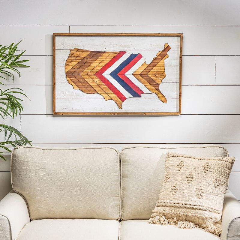 Lone Elm Studios 31.88-inch Length America Map Wall D'ecor