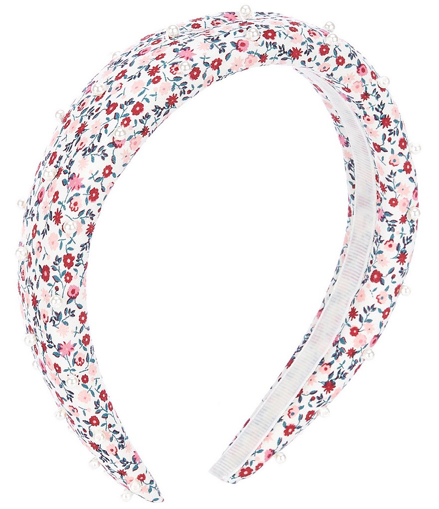 Edgehill Collection Girls Floral Pearl Padded Headband