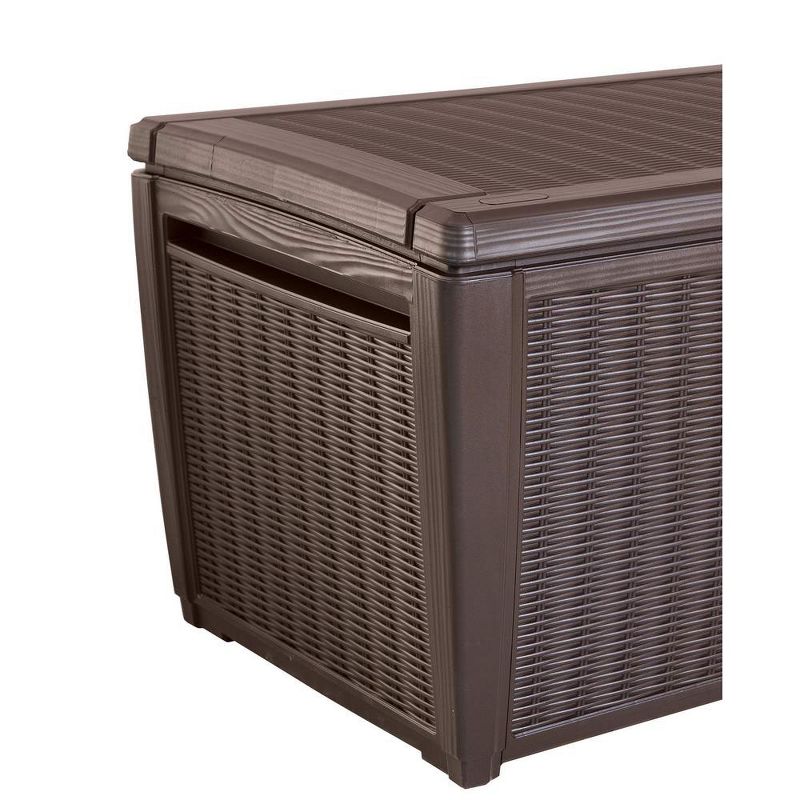 Resin Wicker Deck Box 73 Gallon - Brown - Suncast