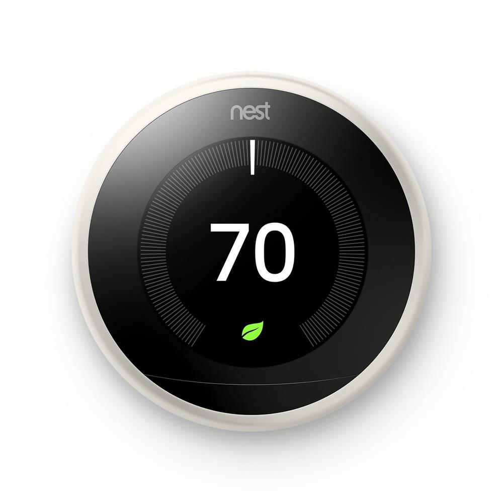 Nest Learning Thermostat (3rd Generation, White) w/ 2 Pack Smart Plug