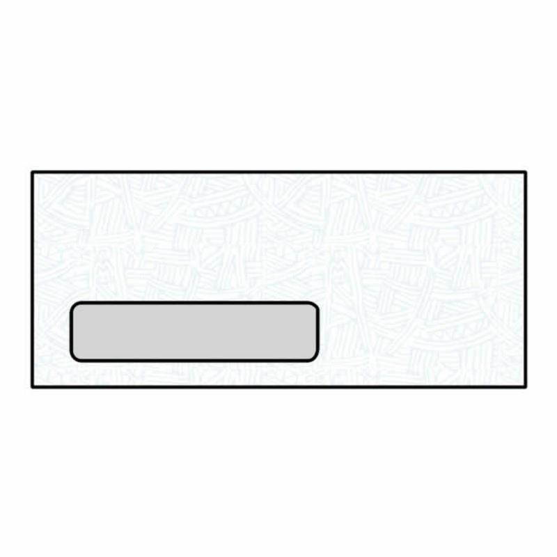 #9 Poly Window Business Envelopes, 3-7/8" x 8-7/8", 24#, White, Diagonal Seam, Blue Wesco Inside Tint (Box of 500)
