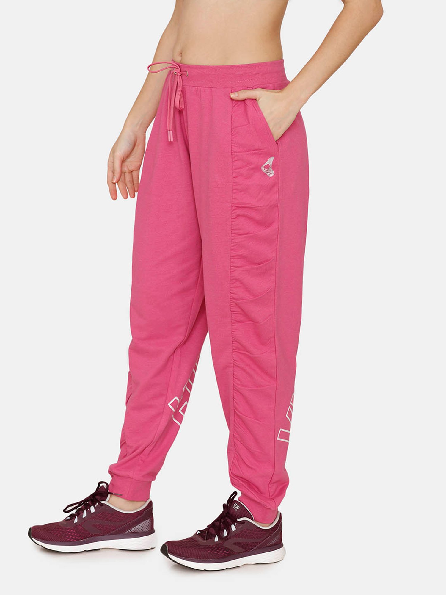 Zelocity by Zivame Pink Regular Fit Trackpants