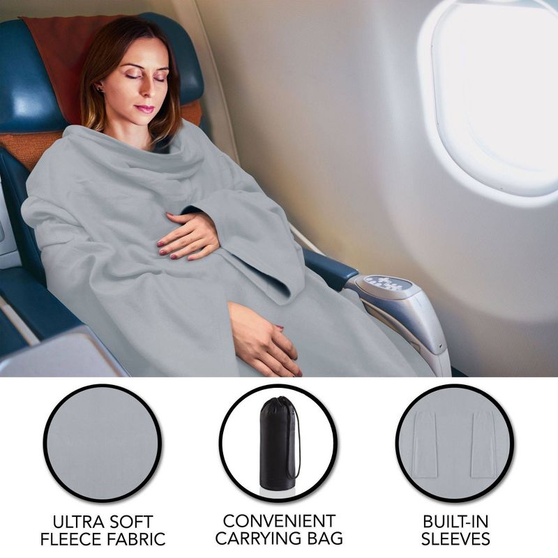 Brookstone Sleeve Blanket - Gray