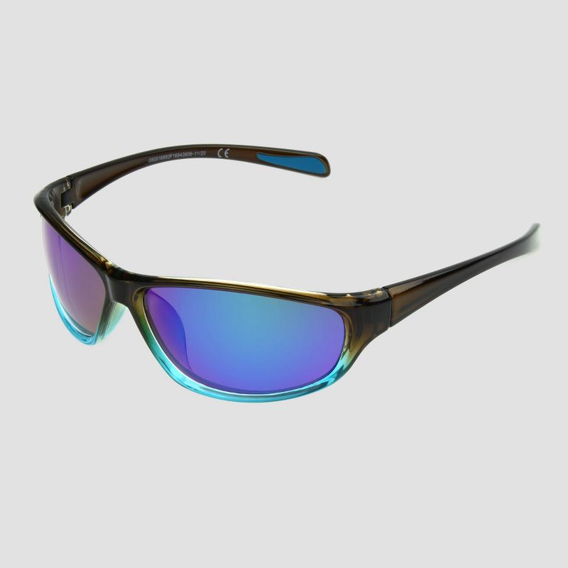 Women's Wrap Sport Sunglasses with Mirrored Lenses - All in Motion™ Gray