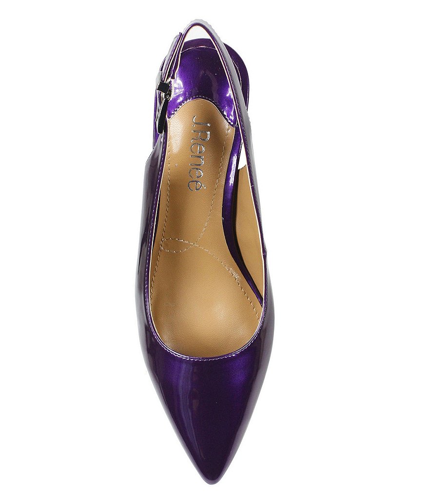 J. Renee Mayetta Slingback Pearlized Patent Dress Metal Heel Pumps