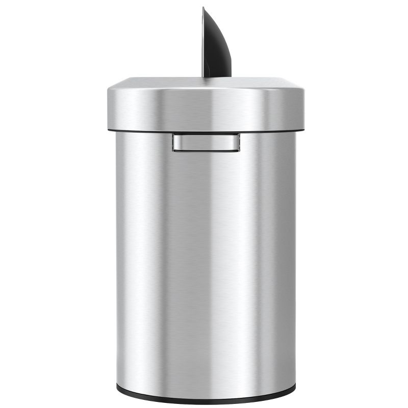 iTouchless Swing Top Kitchen Trash Can 17 Gallon Silver Stainless Steel