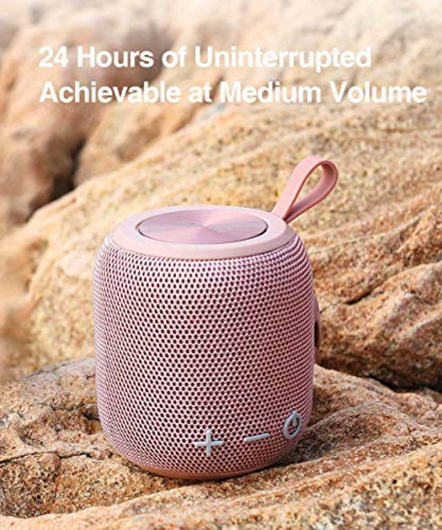 Portable Bluetooth Speaker,SANAG Mini Bluetooth 5.0 Dual Pairing Wireless Speaker, 24H Playtime, Stereo Sound, IPX67 Waterproof for Travel, Outdoors, Home and Party(Pink)