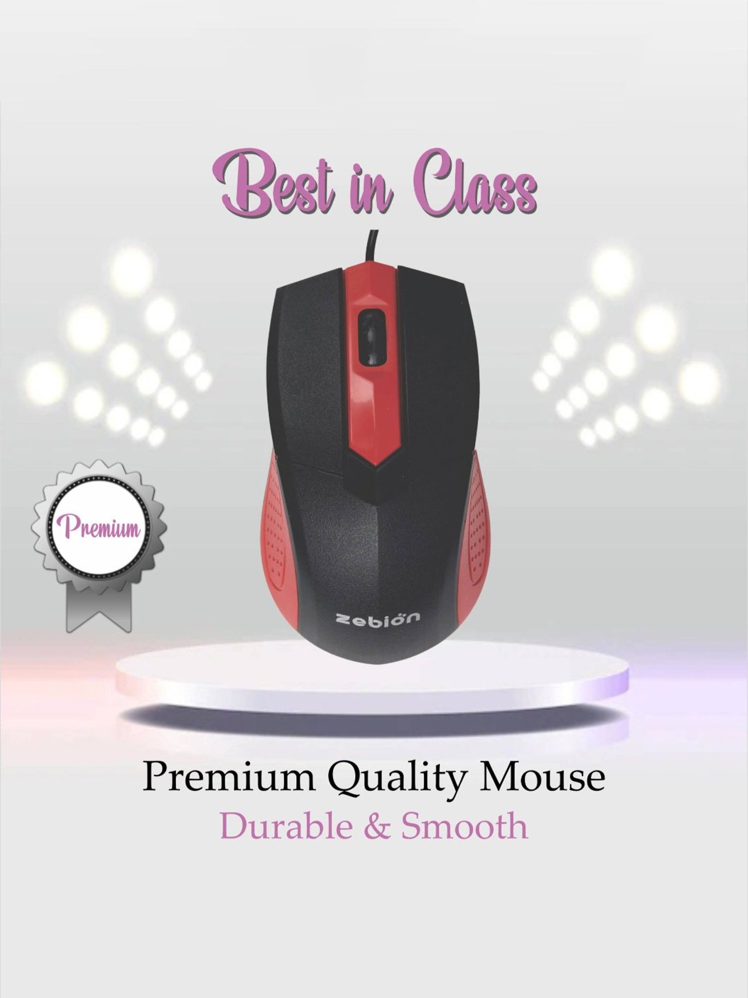 Zebion K500 Wired USB Desktop Keyboard, Swag Wired Mouse & Pronto 101 USB Hub (Black)