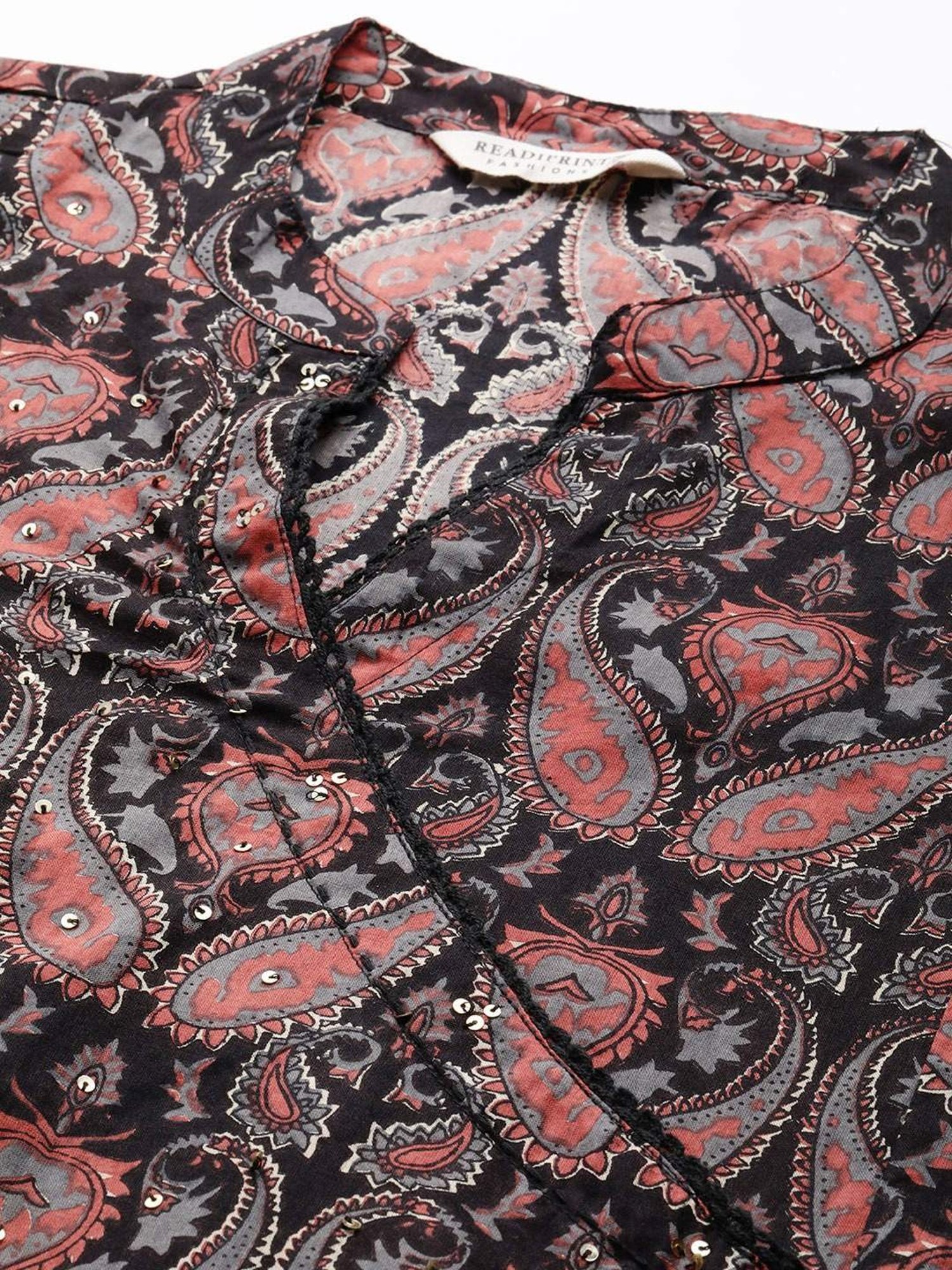 READIPRINT FASHIONS Black Cotton Printed Kurta Pant Set