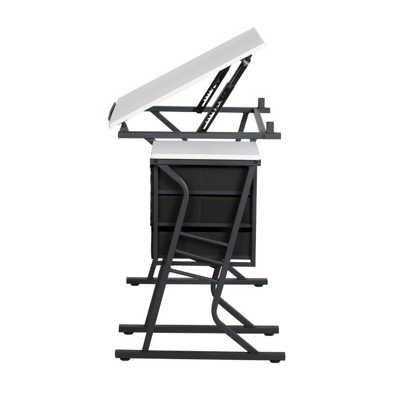 Eclipse Hobby Table with Stool - Black/White