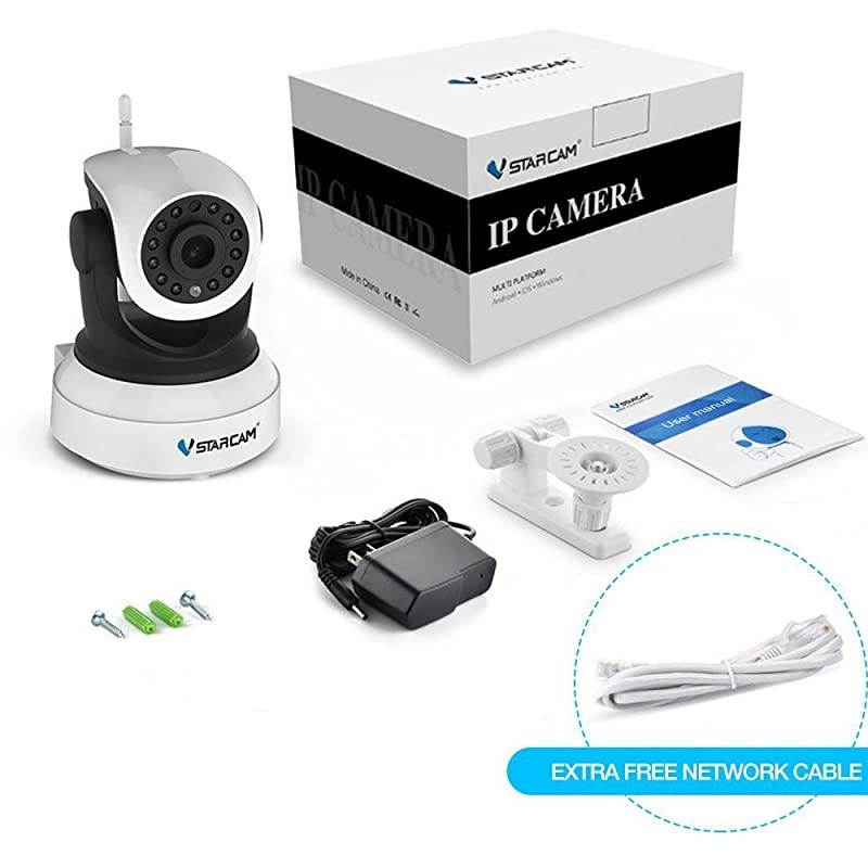CameraVStarcam Wireless IP Camera with Night Vision for Indoor 2 Way Audio and MultiUsers Home Security MonitorPTZ Motion Detection Pet Baby Cam with Cloud Service Support Max 128G SD Card