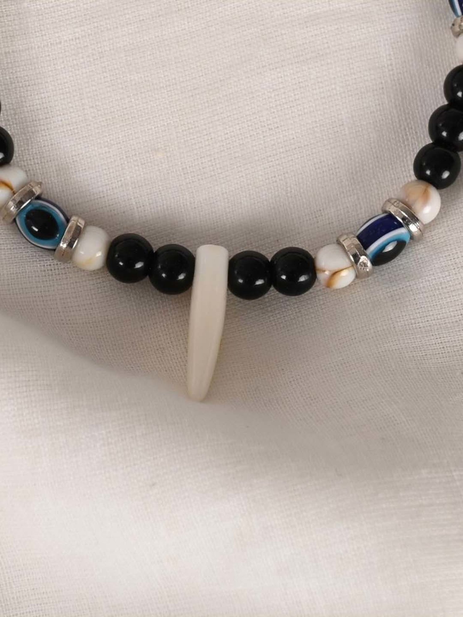 NVR Pearl Evil Eye Adjustable Bracelet for Unisex