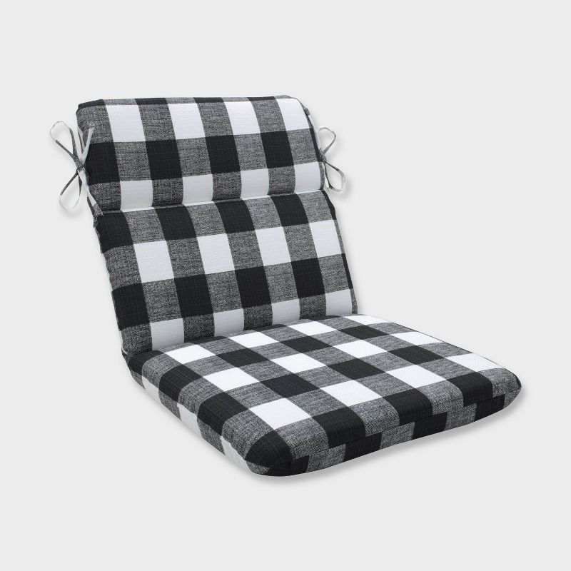 Anderson Rounded Corners Outdoor Chair Cushion Black - Pillow Perfect