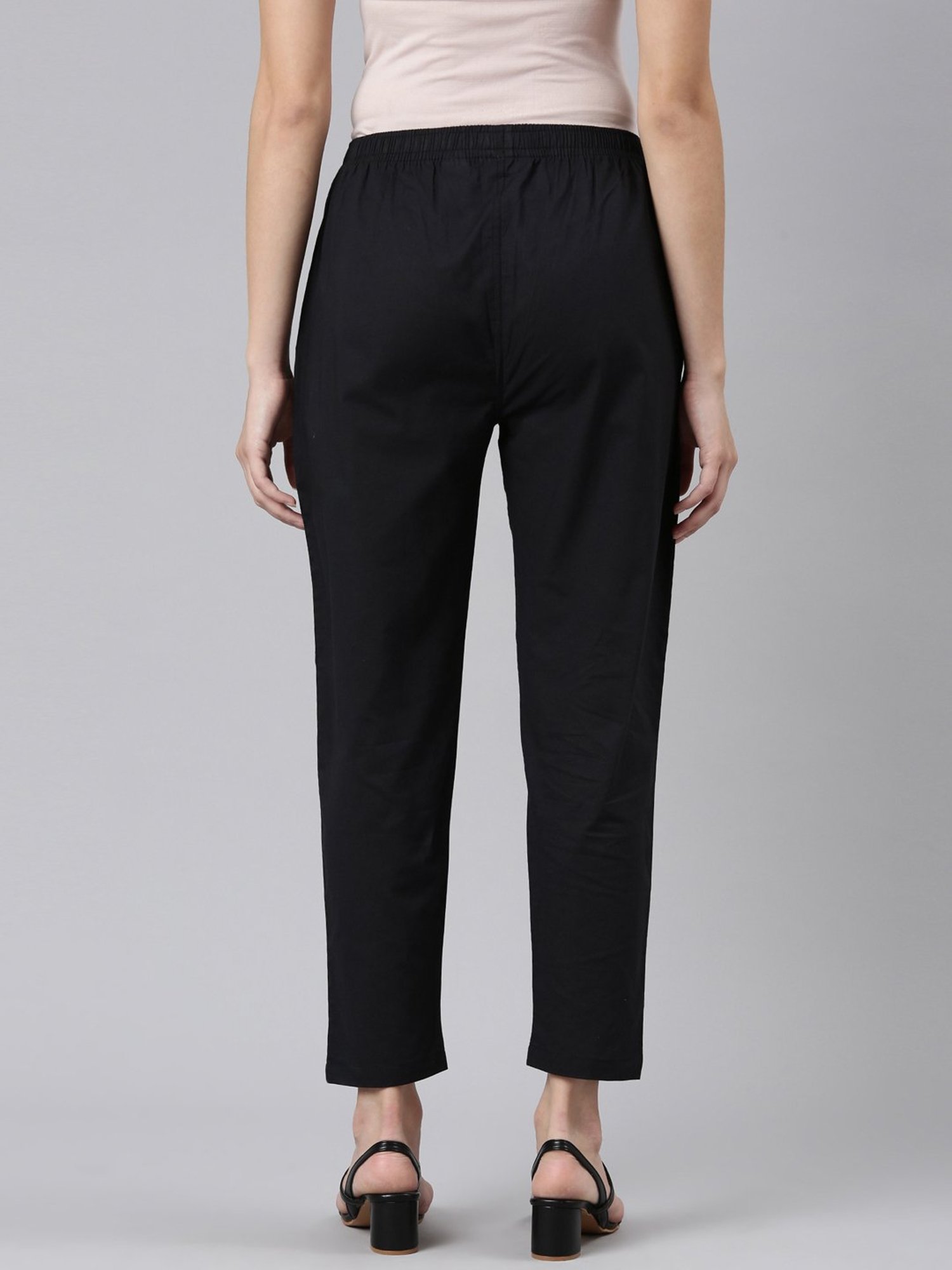 TWIN BIRDS Black & Pink Cotton Pants - Pack Of 2