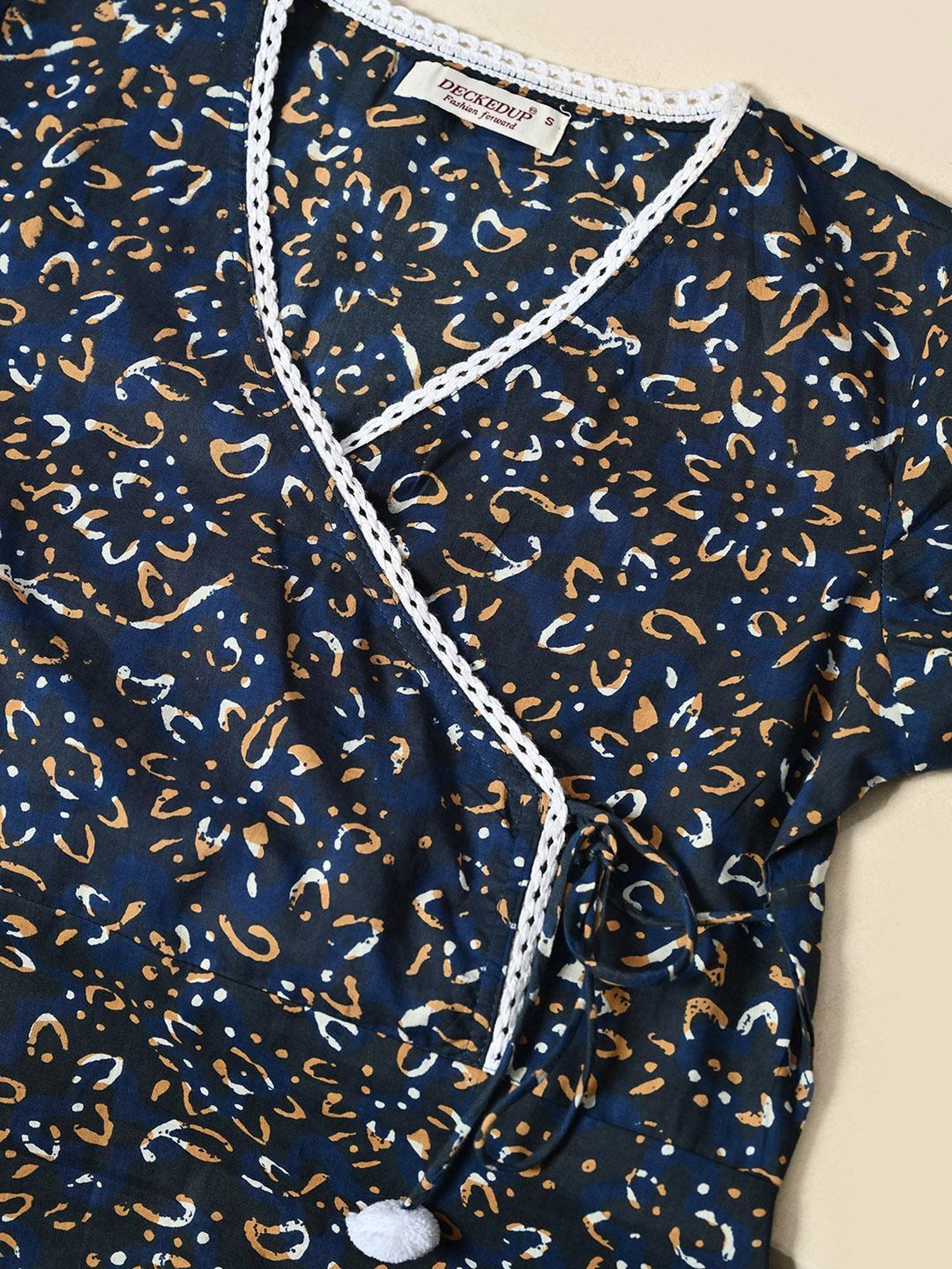 DECKEDUP Blue & Black Cotton Printed Tunic