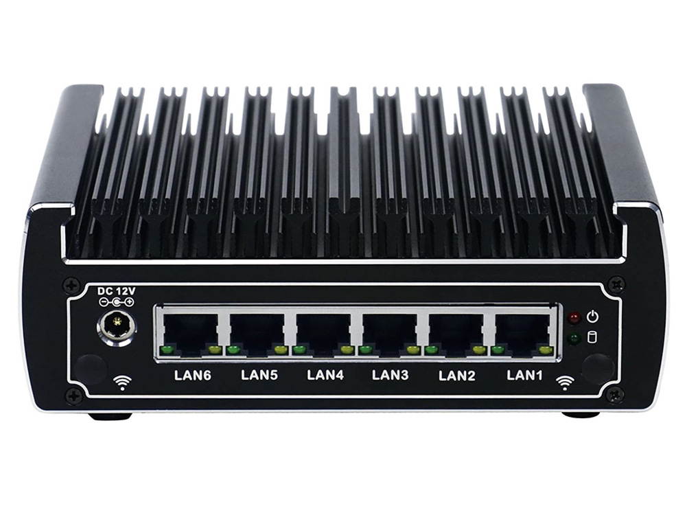 Firewall Micro Appliance 4K Support Fanless Mini PC Firewall Network Security Server VPN Router 3855U 3865U AES-NI Support 6 LAN 8G RAM 128G SSD SSD+ 2.5" HDD DDR4 I7