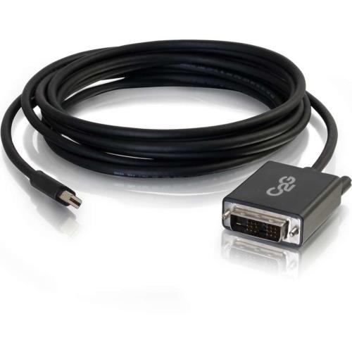 C2G 54335 C2G 6ft Mini DisplayPort Male to Single Link DVI-D Male Adapter Cable - Black - DisplayPort/DVI-D for Monitor, Notebook, Tablet - 6 ft - 1 x Mini DisplayPort Male Digital Audio/Video - 1 x