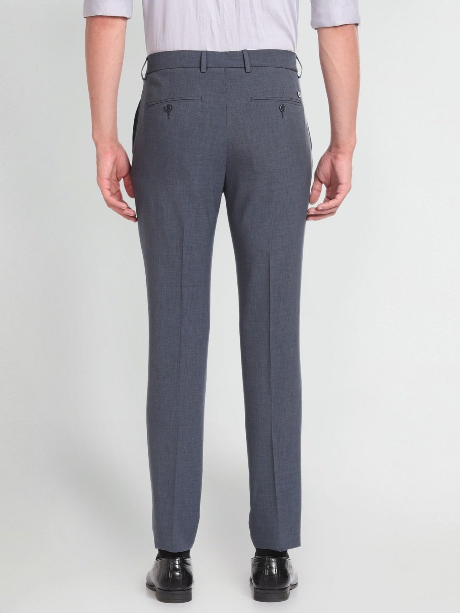 Arrow New York Mid Grey Slim Fit Trousers