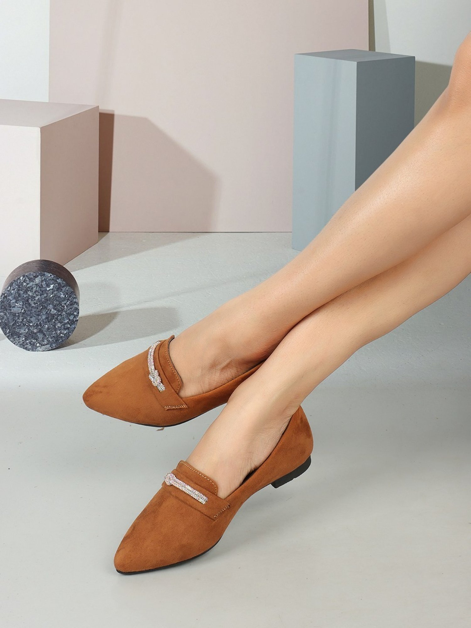 Elle Women's Tan Flat Ballets