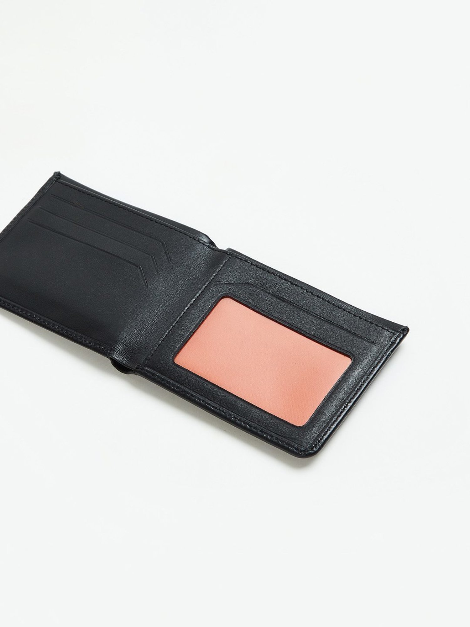 Code by Lifestyle Black Leather Bi-Fold Wallet for Men