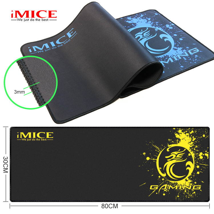 IMICE PD-83 800X300X3 mm Brim Lock Mouse Pad, Multiple Colors Are Availoable, Wrist Protector,  Clear Pattern - Yellow