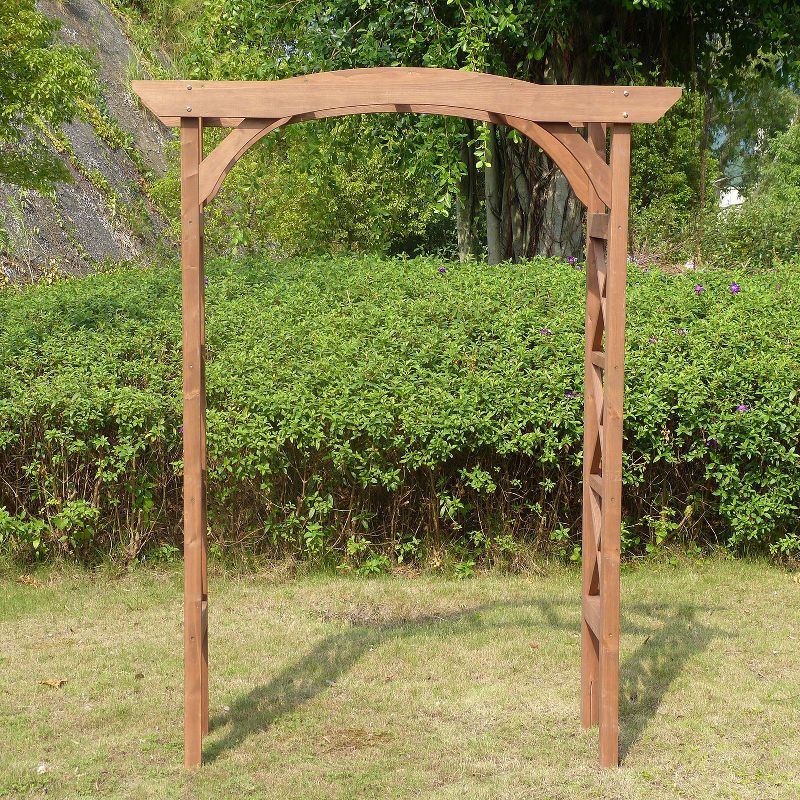 7' Venice Cedar Wood Weatherproof Arbor - Natural Wood - Merry Products