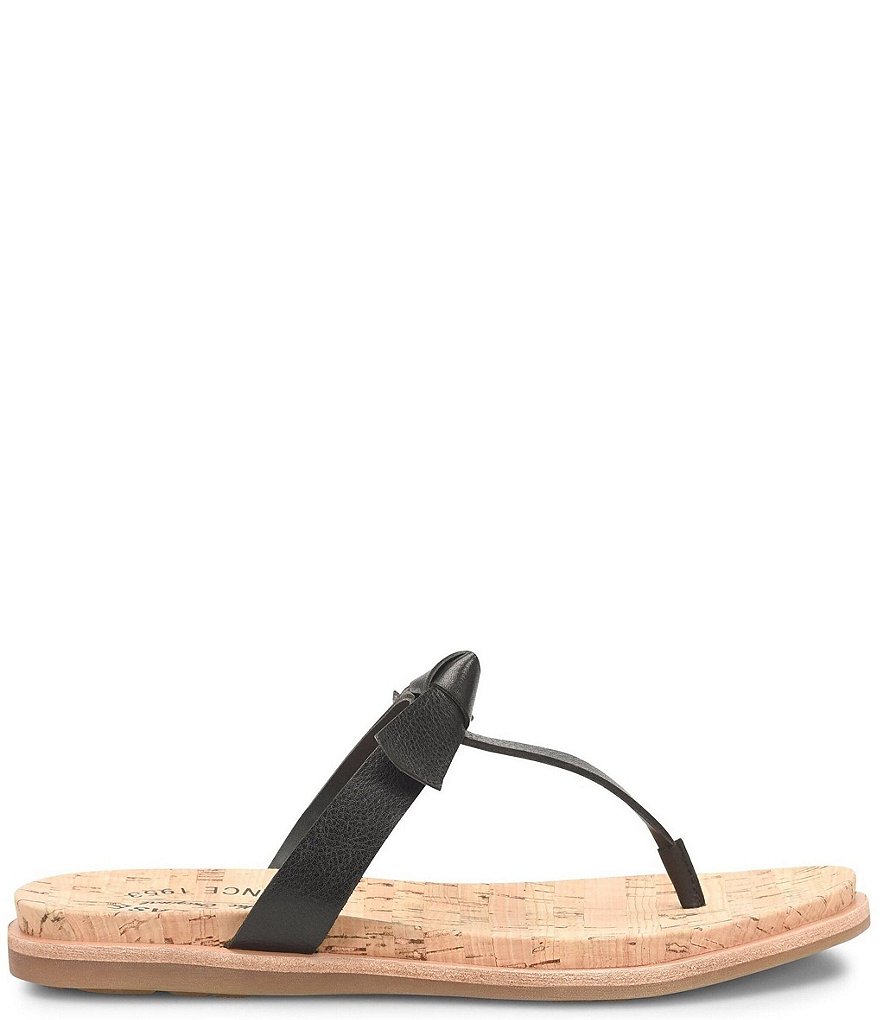 Kork-Ease Blake Leather Knot Bow Thong Flat Sandals