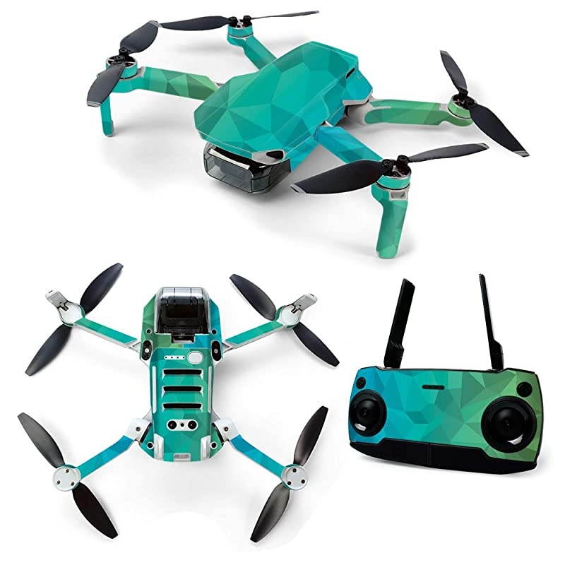 Skin for DJI Mavic Mini Portable Drone Quadcopter - Blue Green Polygon | Protective, Durable, and Unique Vinyl Decal wrap cover | Easy To Apply, Remove, and Change Styles | Made in the USA