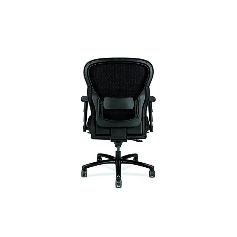 Wave Mesh Big and Tall Executive Chair | Knee-Tilt | Adjustable Arms | Black Fabric Seat | HVL705 Model