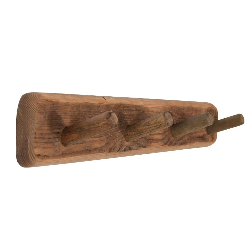 Reclaimed Wood Wall Hook with 4 Hooks Natural - 3R Studios