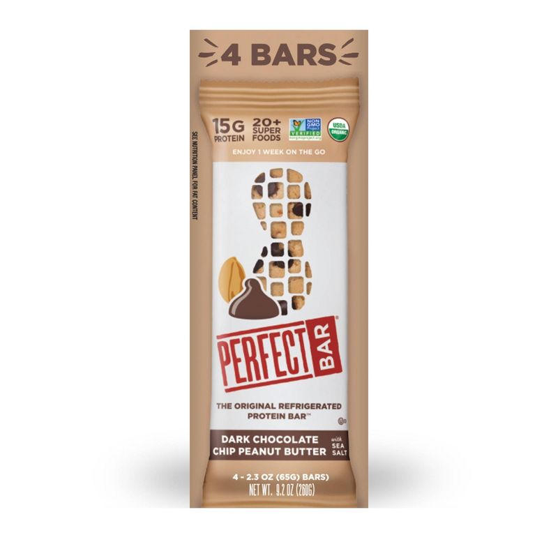 Perfect Bar Dark Chocolate Chip Peanut Butter Protein Bar - 9.2oz/4ct